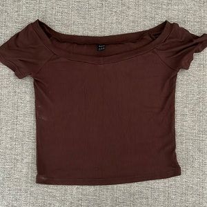 Brown off the shoulder top
